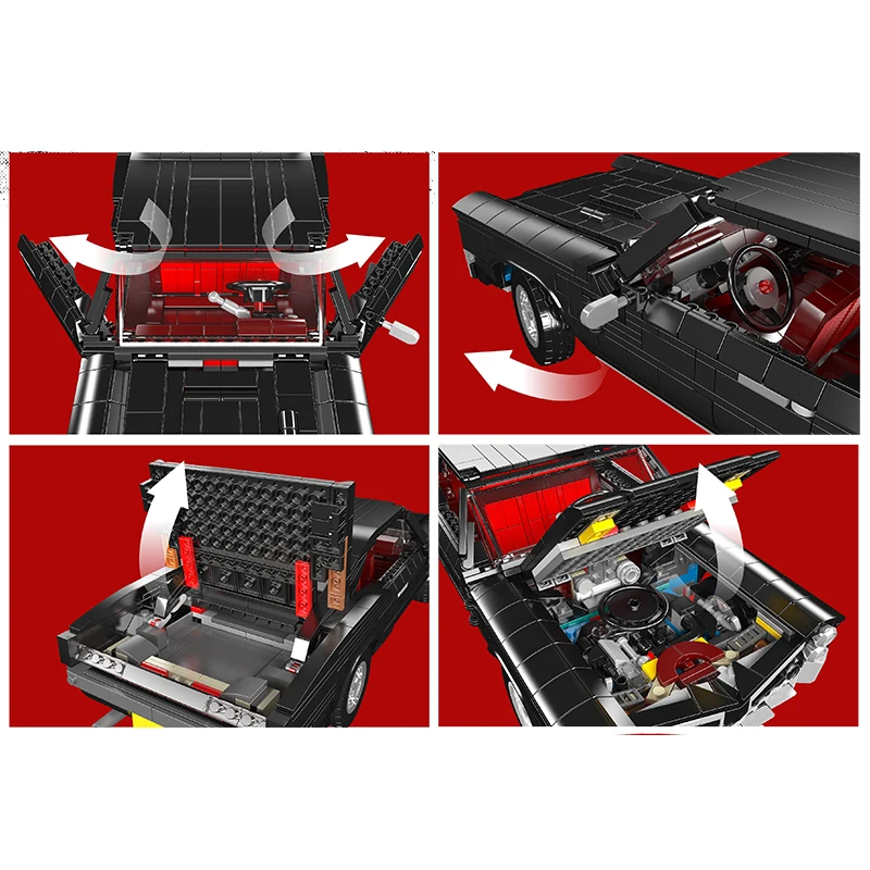 قالب الملك 10199 ألعاب السيارات التقنية MOC الأسود GTO سباق السيارات بنة الجمعية سباق السيارات الطوب الاطفال هدية الكريسماس #5