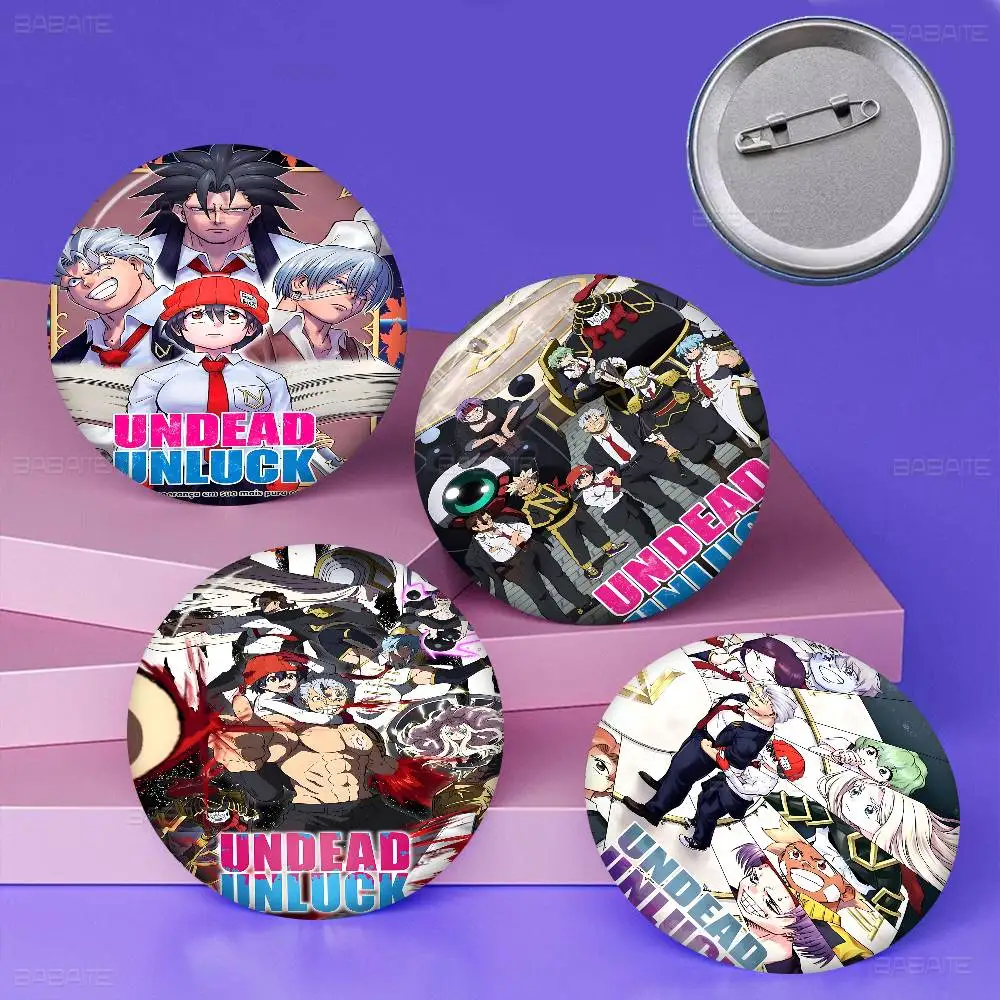 Undead Unluck 32/44/58mm Round Cartoon Brooches Handmade Pins For Backpack Jewelry Accessories Gifts Creative Badge