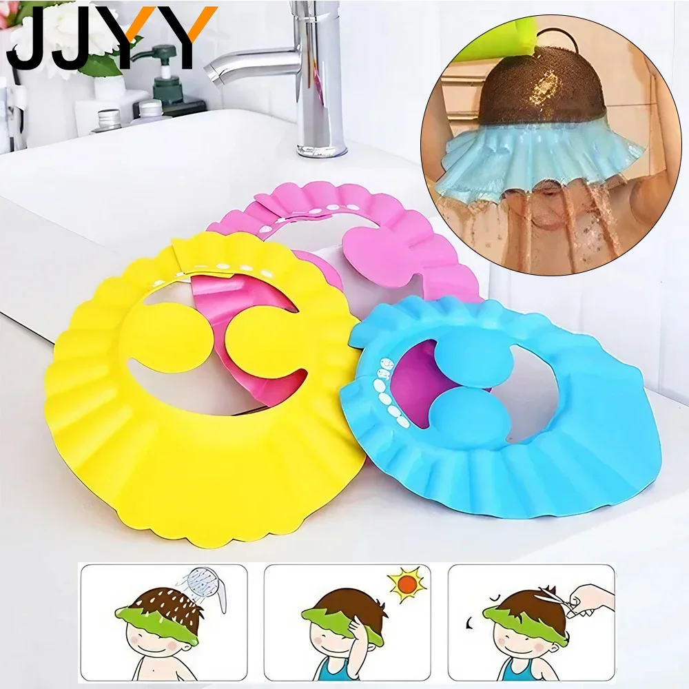 Baby Adjustable Shampoo Cap, Thicken Shampoo Cap, Baby Shower Cap, Ear Protection Shampoo Cap