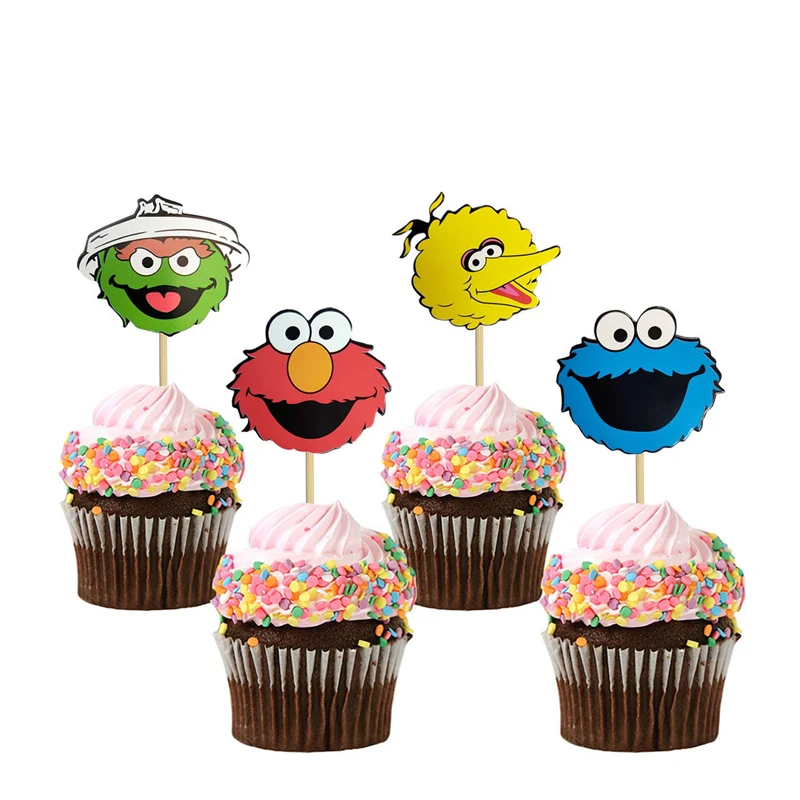 Sesame Elmo inspired cupcake decoration, suitable for Sesame Street themed birthday party cake decoration