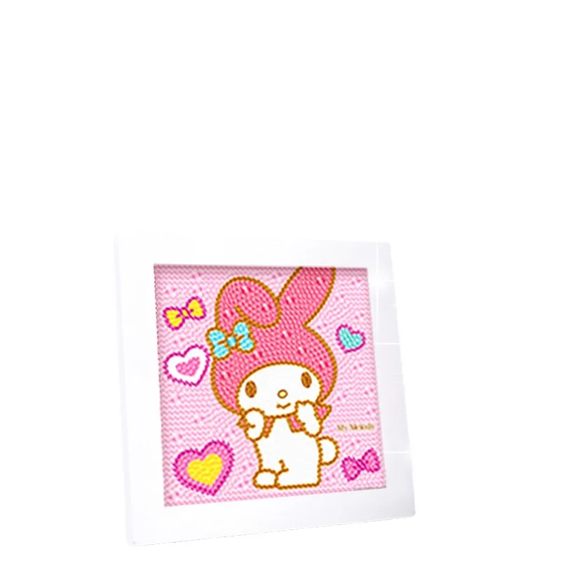 Sanrio Cartoon Cute Kuromi Cinnamoroll My Melody Framed Shiny Children\'s Diamond Stickers