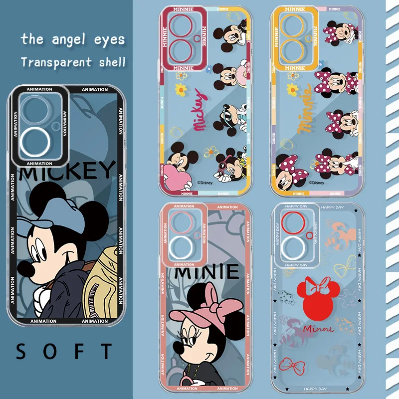 Disney Mickey and Minne Angel Eye Phone Case For OPPO A 55 54 53 52 38 36 35 33 32 31 16 15 9 8 7 5 S E K 2019 2020 2021 Funda