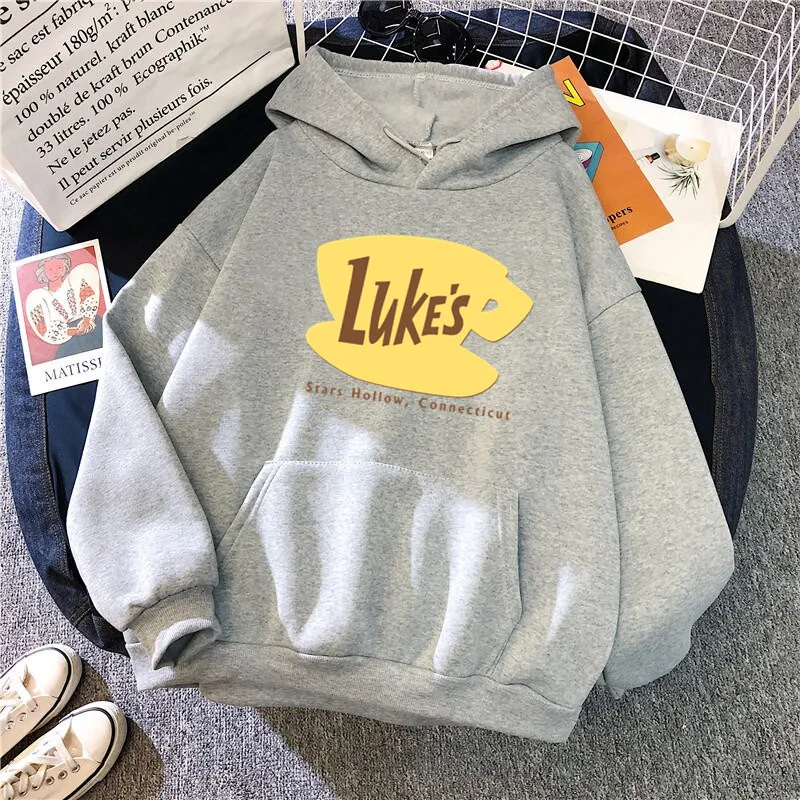 Luke\'s Hoodies Women Clothes Oversized Tops Sweatshirts Unisex Harajuku Print Gilmore Girls Fashion TV Hoodie Loose Sudaderas