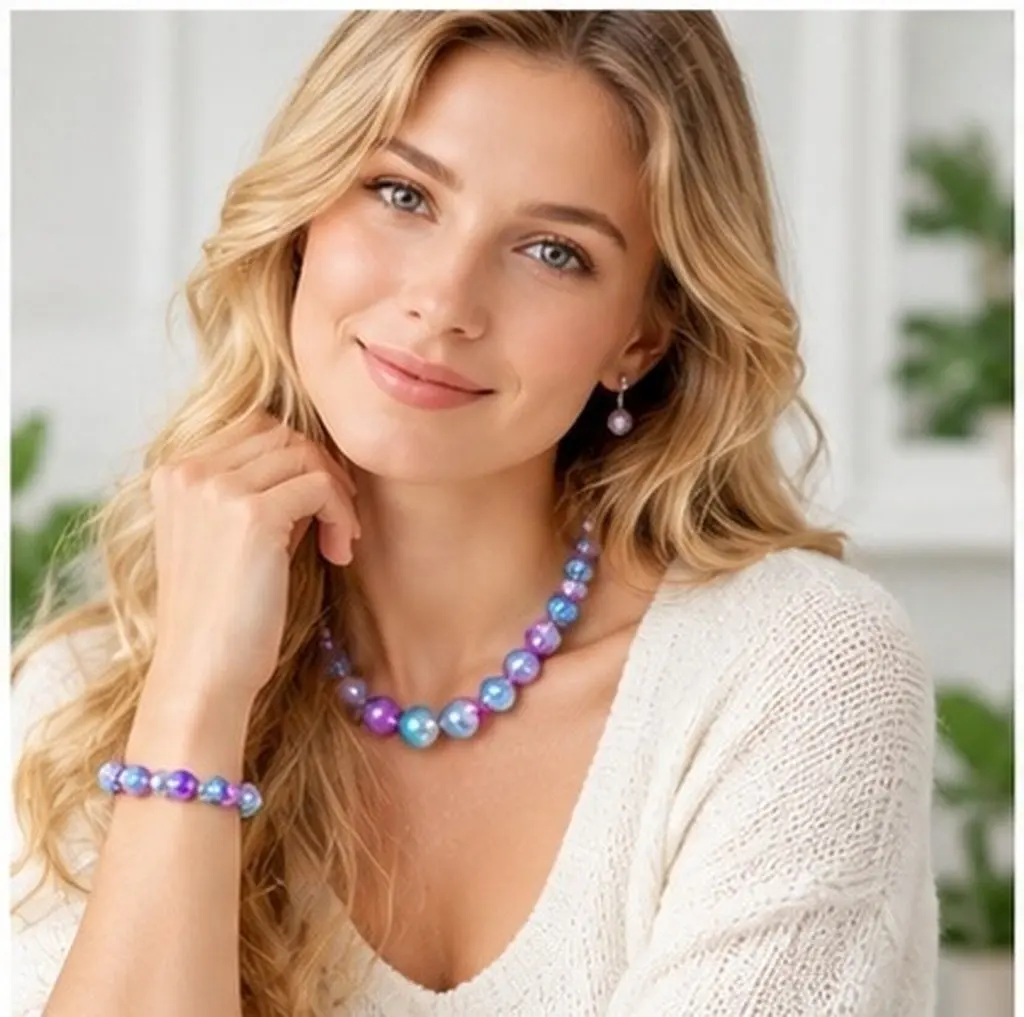 300 pcs Beads DIY Jewelry Making Craft Bracelet Necklace Halloween Christmas New Year Shower Table Decor High-shine