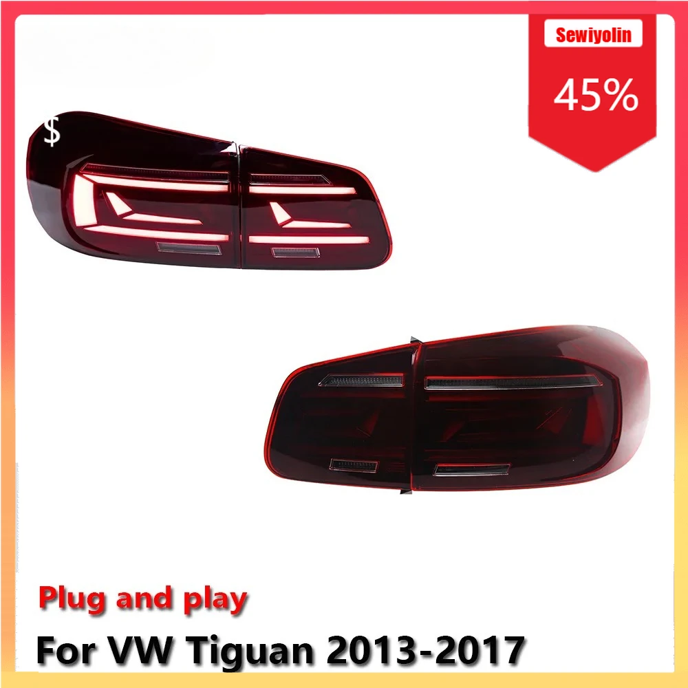 

Sewiyolin автомобильный светодиодный задний фонарь автомобильные детали для VW Tiguan 2013-2017 авто противотуманные DRL тормозной указатель поворота Plug and Play