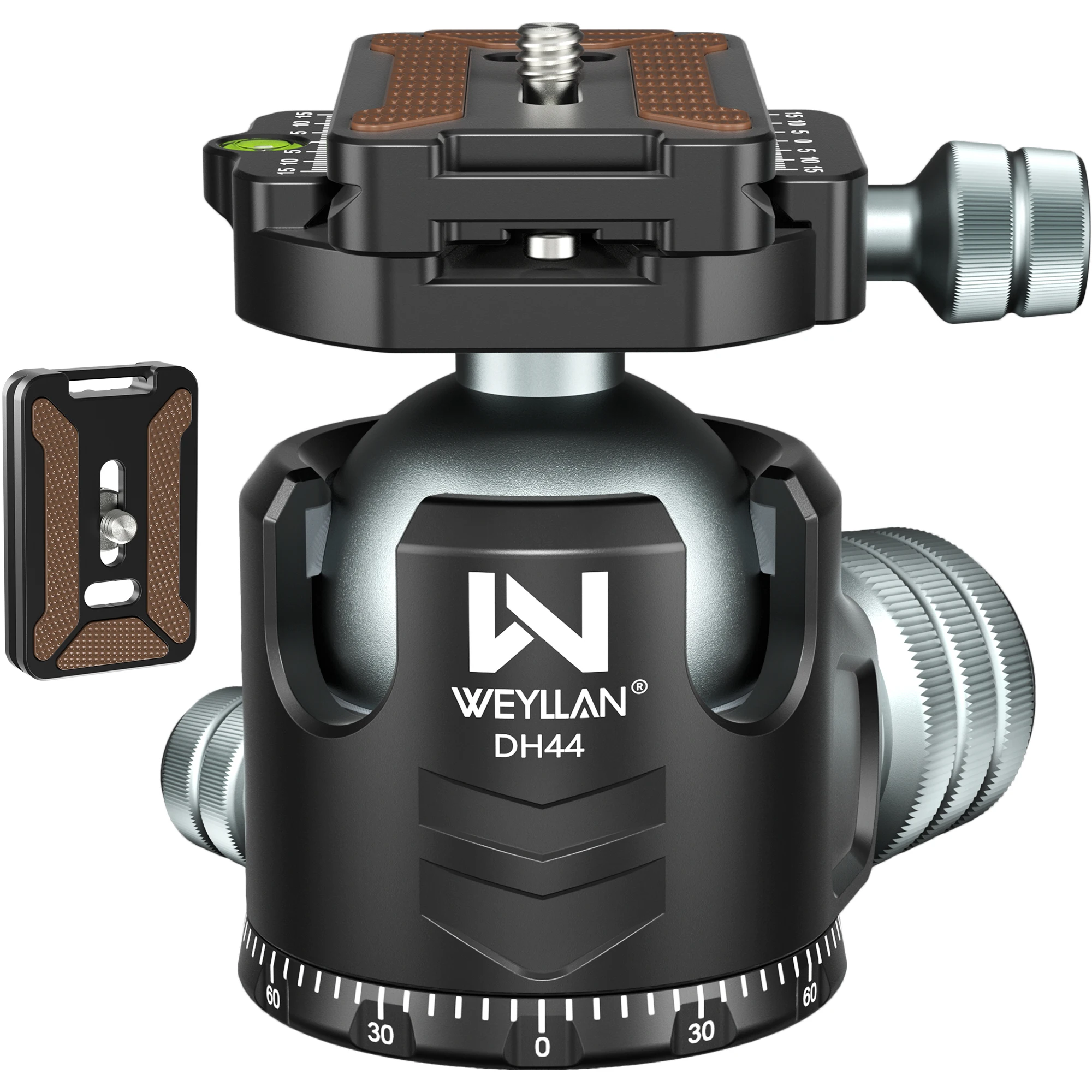 Weyllan DH44 Tripod Head 44mm Ball Head 360 Degrees Rotatable Low Profile CNC Tripod Head for DSLR Sony Nikon Canon Cameras