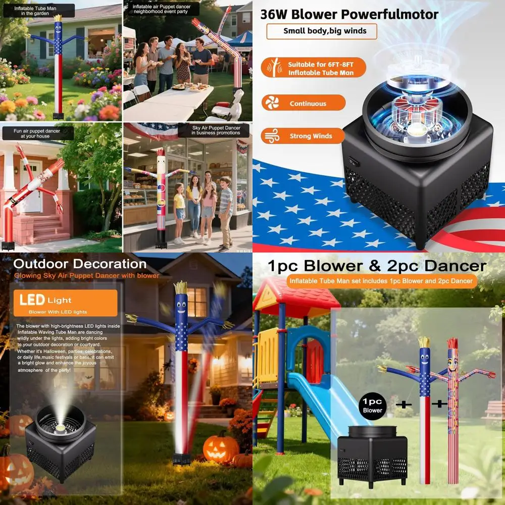 

Inflatable Tube Man with Dancer, Blower, and Flappy Arm Guy for Party, Amusement Park, Outdoor Advertising