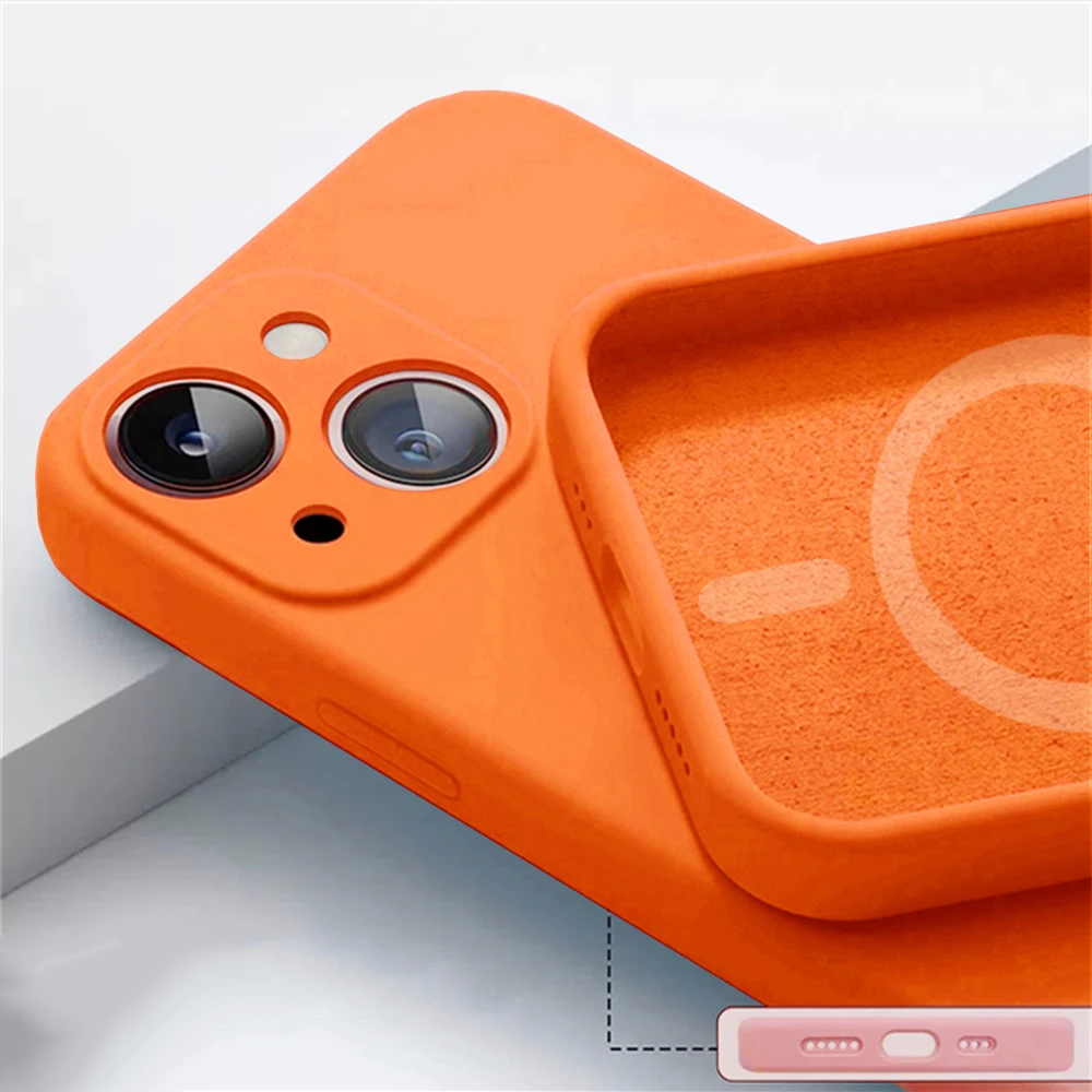 Magnetische Vloeibare Siliconen Hoesjes Voor Iphone 14 Plus 13 12 Mini 11 Pro Max X Xs Xr Xs Max Apple Magsafe Officieel Origineel Magnet Case Camera Nauwkeurige Gatenpositie