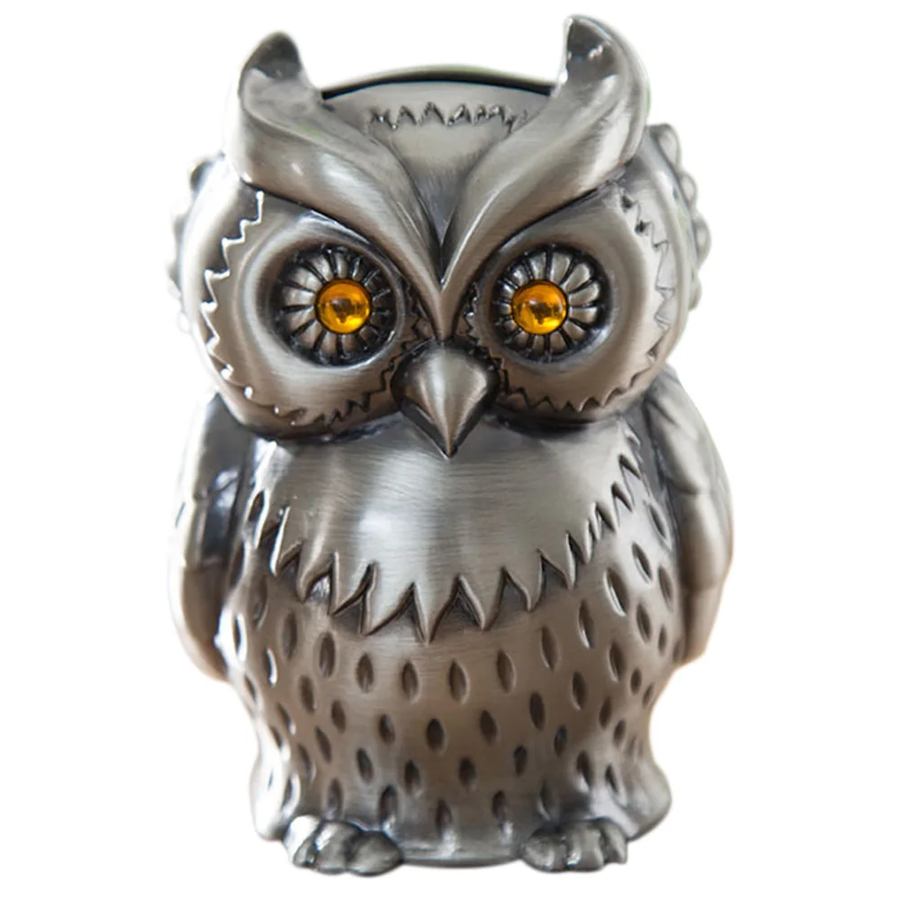 

1Pcs Owl Shape Piggy Bank Metal Coin Jar Vintage Engraved Zinc Alloy Money Box Birthday Valentine Gift Exquisite Savings