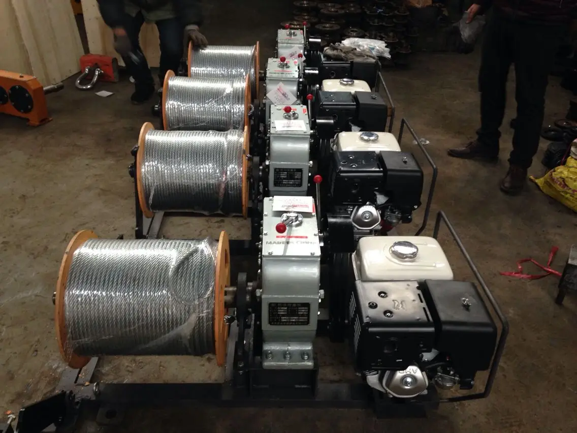 5Ton Gasoline engine cable pulling winch, wire rope capstan hoist winch