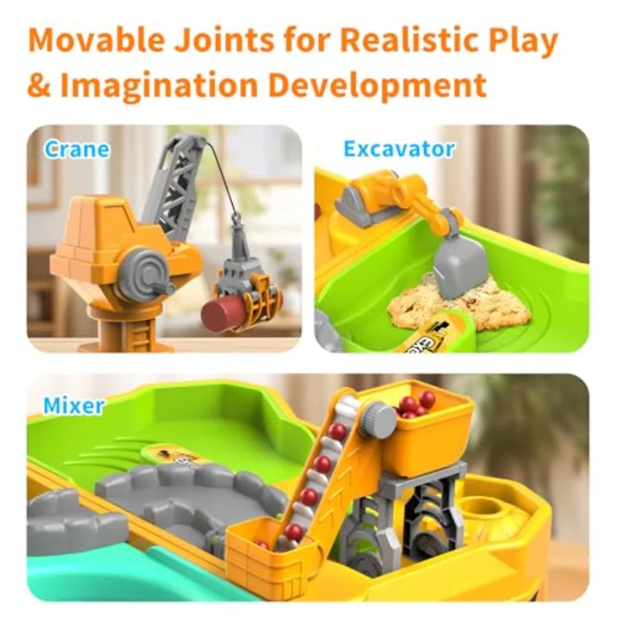 Caixa de areia de construção com 4 caminhões e areia água playfoldable design portátil praia e quintal brinquedo para idades de 312 para fora