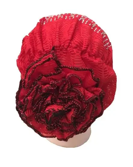 Gorro musulmán de encaje con flores para niñas, gorro Hijab para la cabeza, bufanda, gorro de turbante, gorro con diamantes de imitación, gorro para la pérdida de cabello, diadema islámica