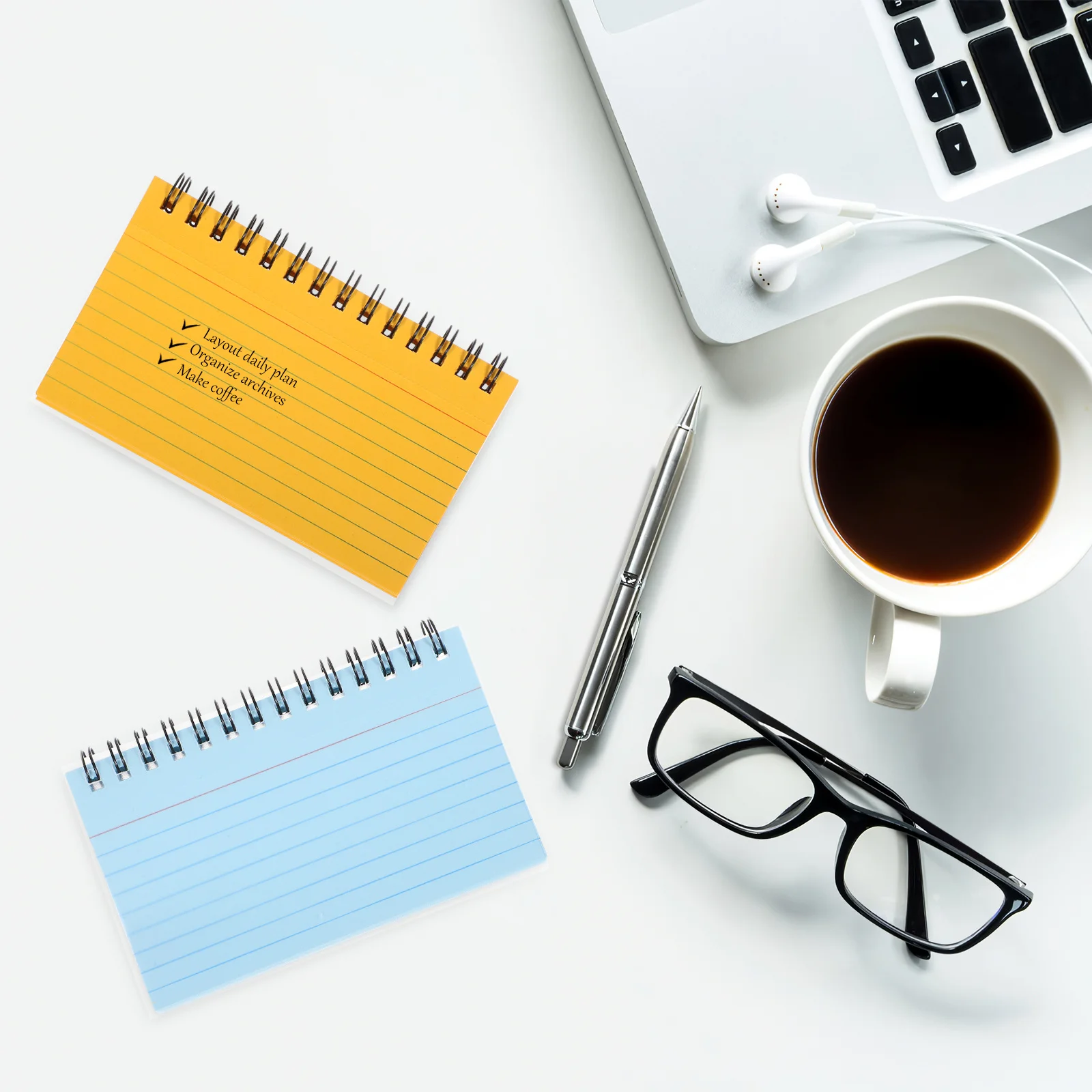 

5Pcs Colorful Revision Cards Index Cards Notebook Thick Paper Horizontal Line Metal Ring for Study Office School