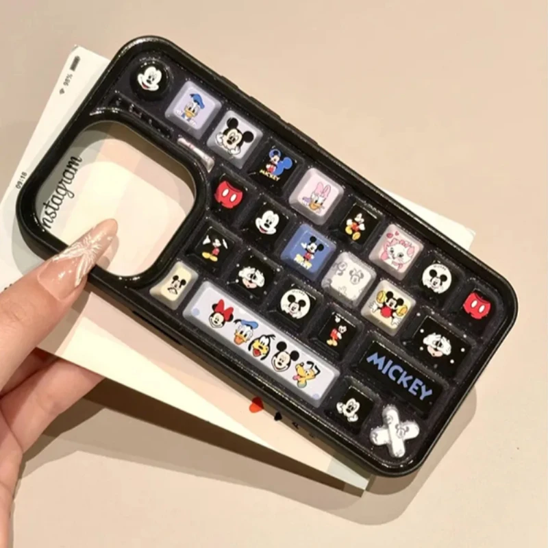Disney Mickey Mouse Ins Cute Keyboard Mobile Phone Shell Suitable for IPhone 15 16 Phone Case 14 13 12 11 X 8 7 Pro Max Plus - Image 3