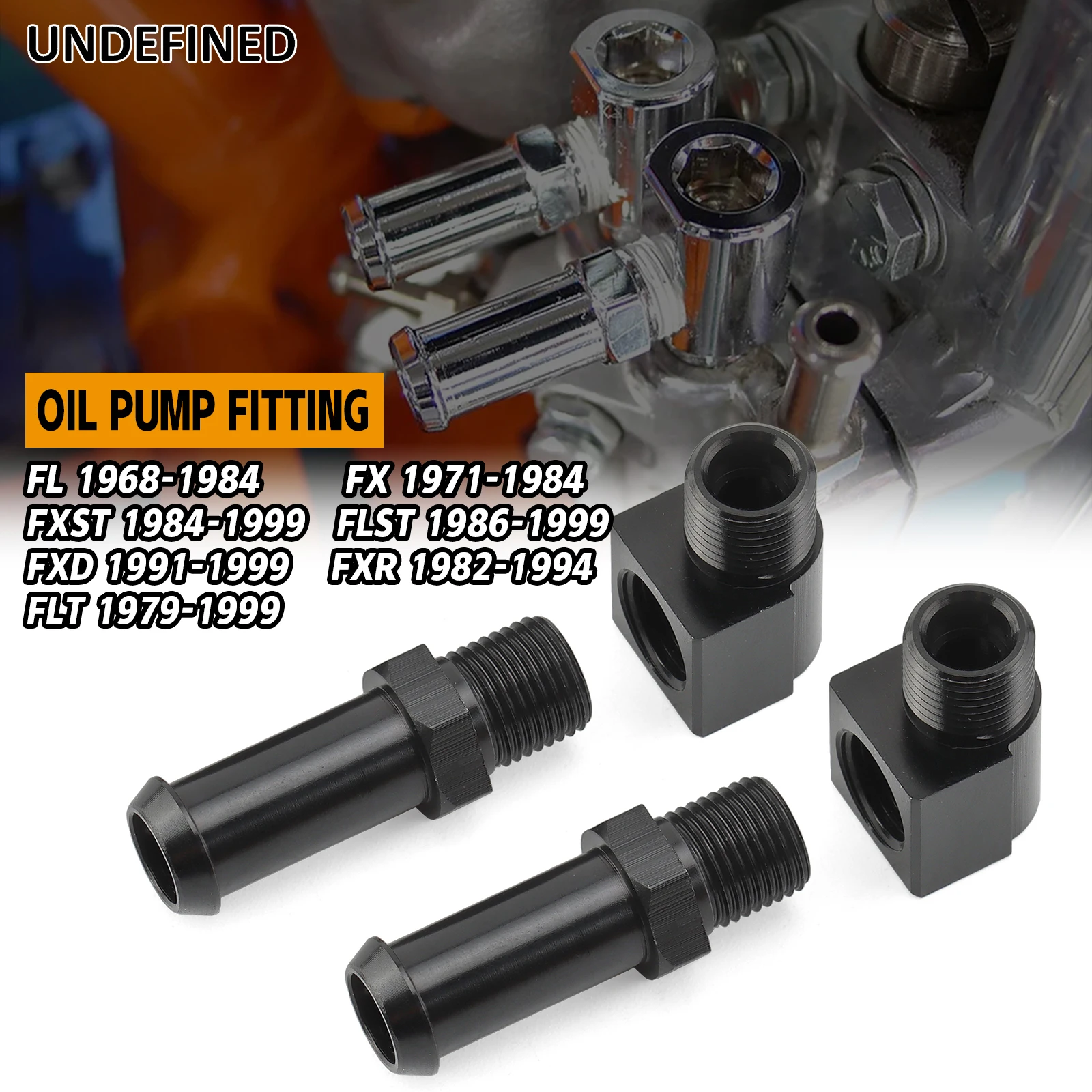 Motorcycle Tight Spot Oil Pump Fitting Aluminum for Harley Shovelhead Evo Softail Dyna FXD Touring FLT FXR FL FLST FXST FX Black