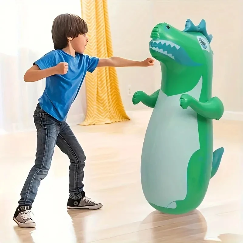 Children's Inflatable Tumbler Sandbag Dinosaur Themed Fitness Boxing Fight Training Stress Relief Toy Home Sandbag for Kids