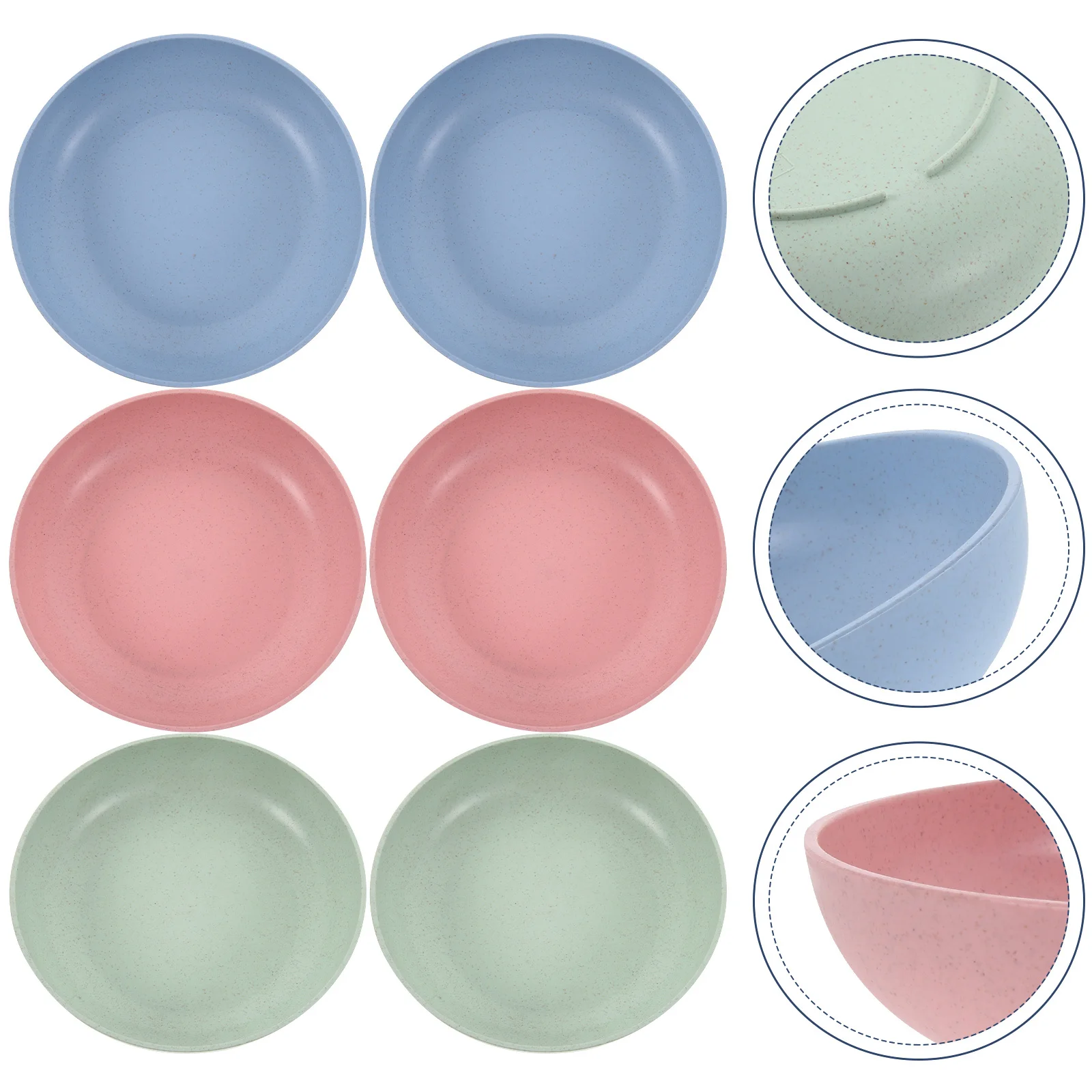 

6Pcs Plastic Cat Bowls Wide Shallow Design for Short-Legged Cats Non-Tip Base Easy Clean Pet Food Water Bowl for Home Use