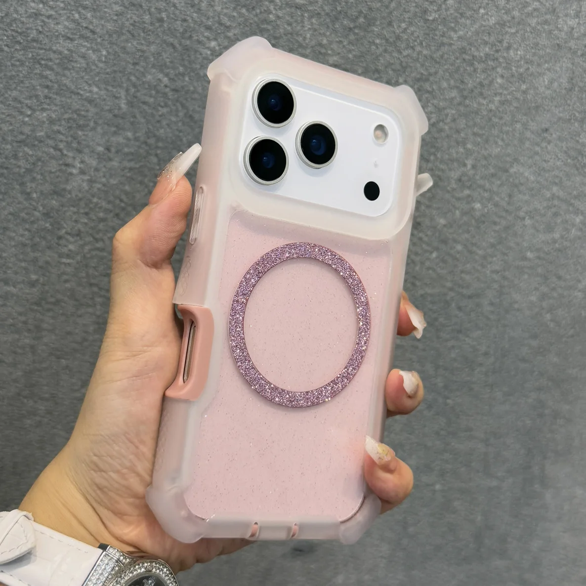 حافظة هاتف مغناطيسية لامعة لهاتف آيفون 17 برو ماكس 14 15 16 برو ماكس بلس 17 اير 13 غطاء مغناطيسي مقاوم للصدمات