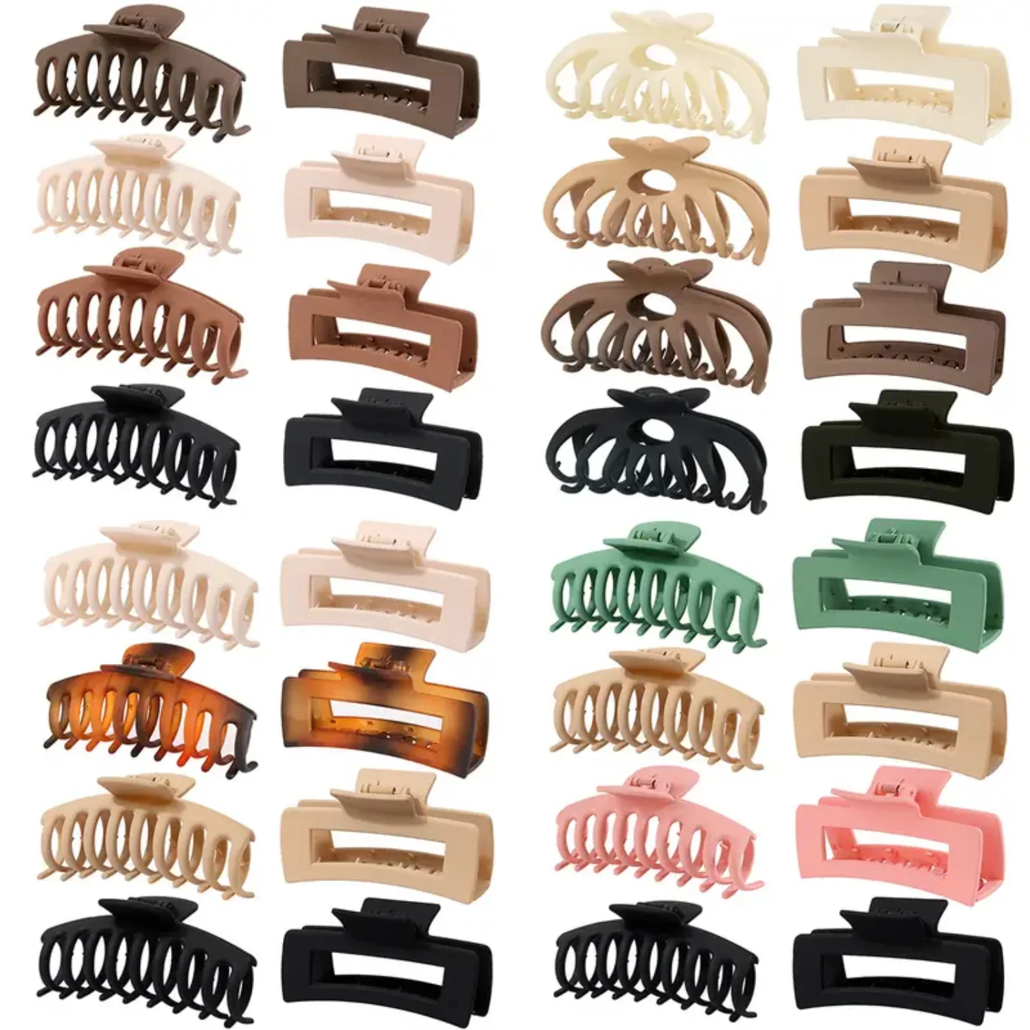 Matte Large Hair Grabber Womens Fashion Hair Accessories 10pcs - Colorful and Trendy Styles for Stylish Looks! Fade guide Tixel 