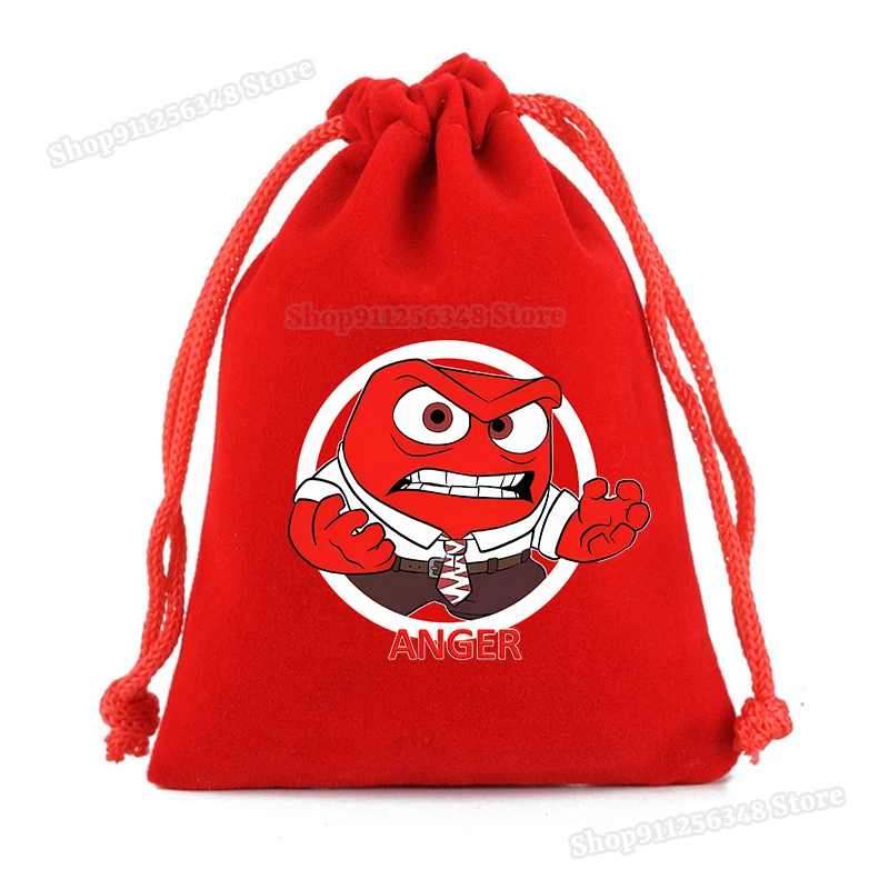 Inside Out 2 Drawstring Bags Cartoon Figure Print String Pouch Disney Anime Gift Bag for Party Festival Cosmetics Storage Bag