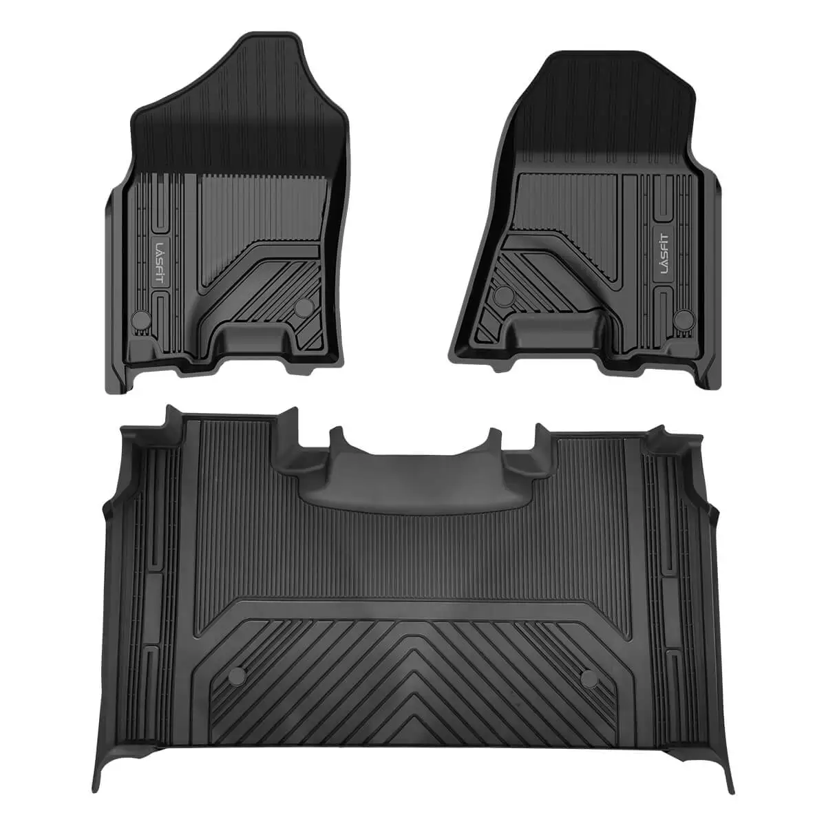 

LASFIT Floor Mats Fit for RAM Pickup 1500 1500TRX Crew Cab with 2nd Row Under Seat Storage 2019-2024 ( Not fit for Classic )