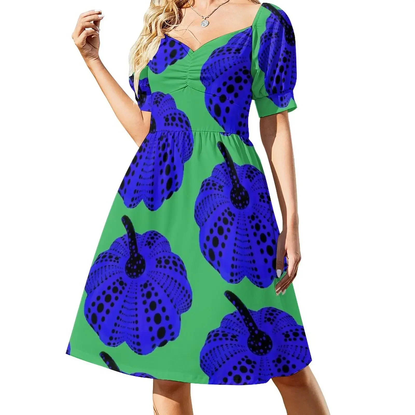 

Polka Dot Pumpkin Short-Sleeved Dress clothes for woman clothing women summer 2025