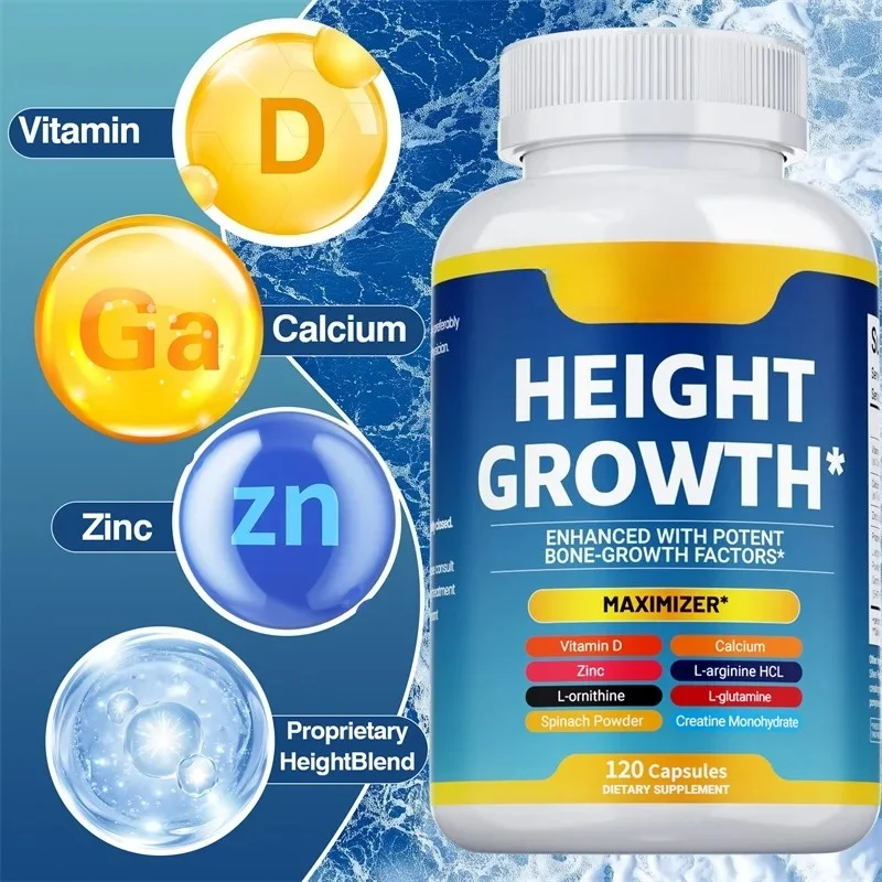 Height Growth Supplement for Teens and Adults To Increase Bone Strength and Grow Taller, with Calcium, Vitamin D3 + K2
