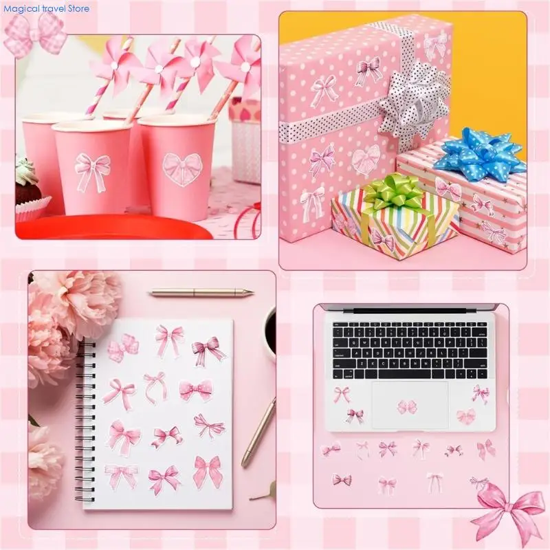 N2UB 500 Pcs Decorative Sticker Bows Seal Decal Gift Box Sticker Adhesive Sticker