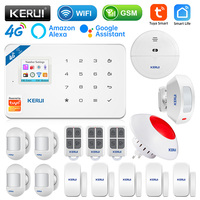 KERUI W184 4G/WIFI Alarm System Wireless Control Kit Tuya Security Home GSM Alarm Panel Smart Home Devices Window/Door Sensor