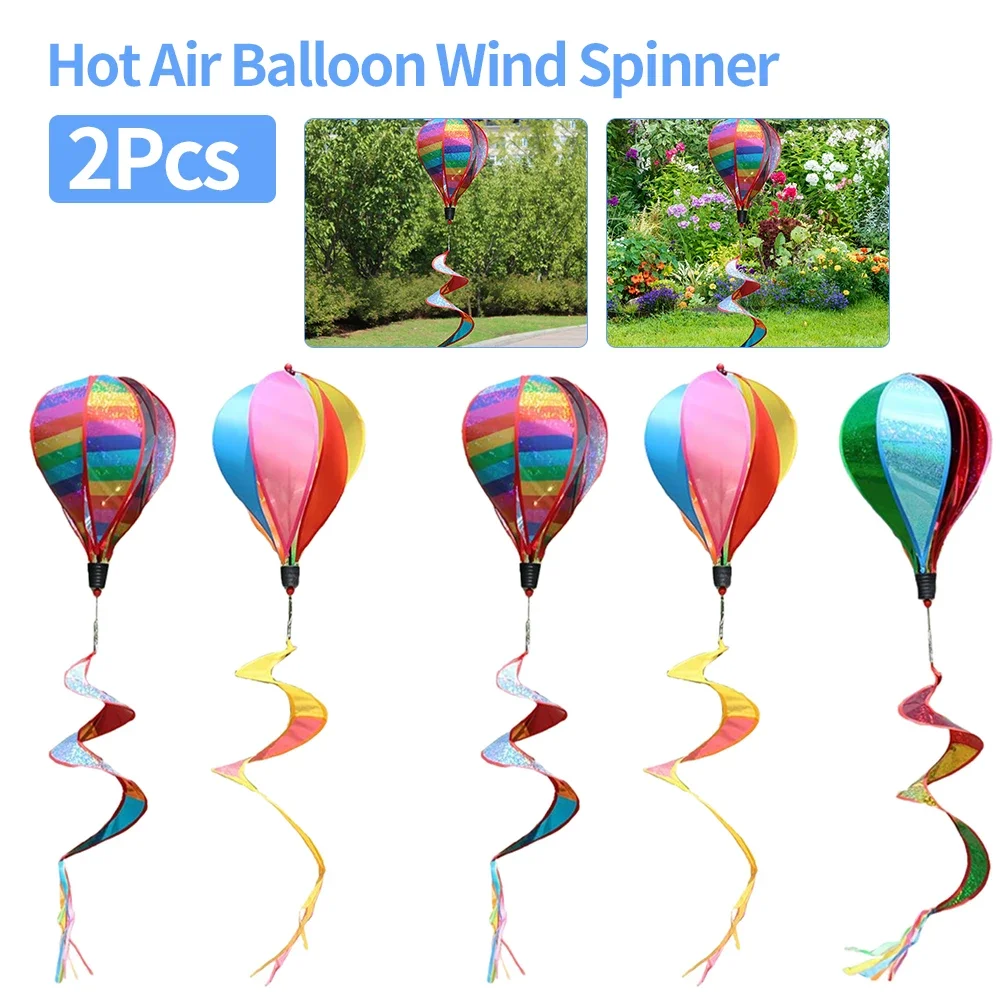 

Hot Air Balloon Wind Spinner Rainbow Windmill Ornament Wind Twister Outdoor Spiral Windmill Garden Lawn Decor