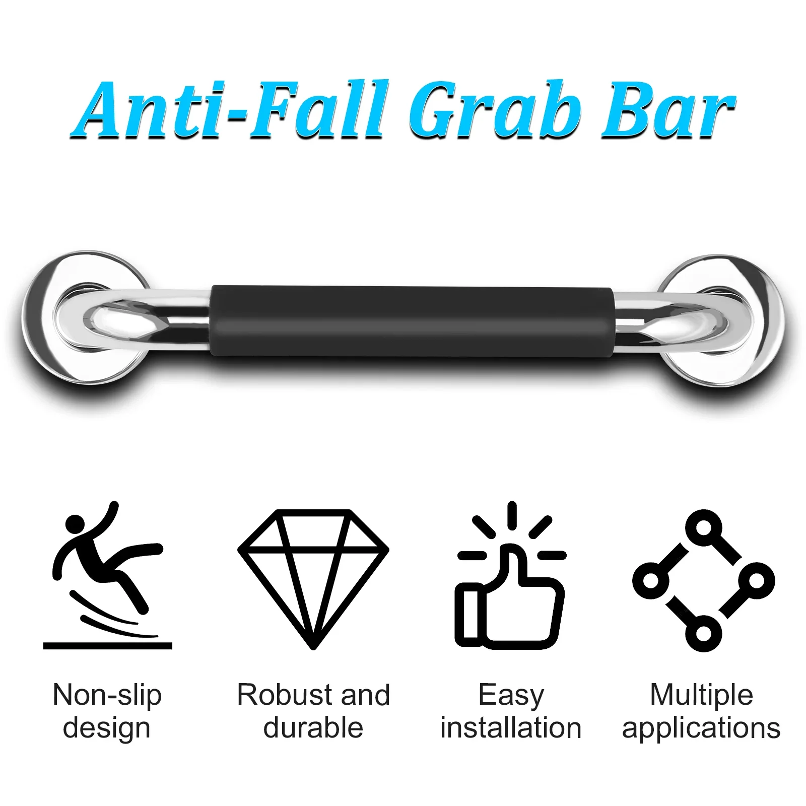 Shower Toilet Handrail Stainless Steel/Plastic Bathroom Tub Grab Bar Anti Slip Prevent Falls for Elderly Safety Support Handle