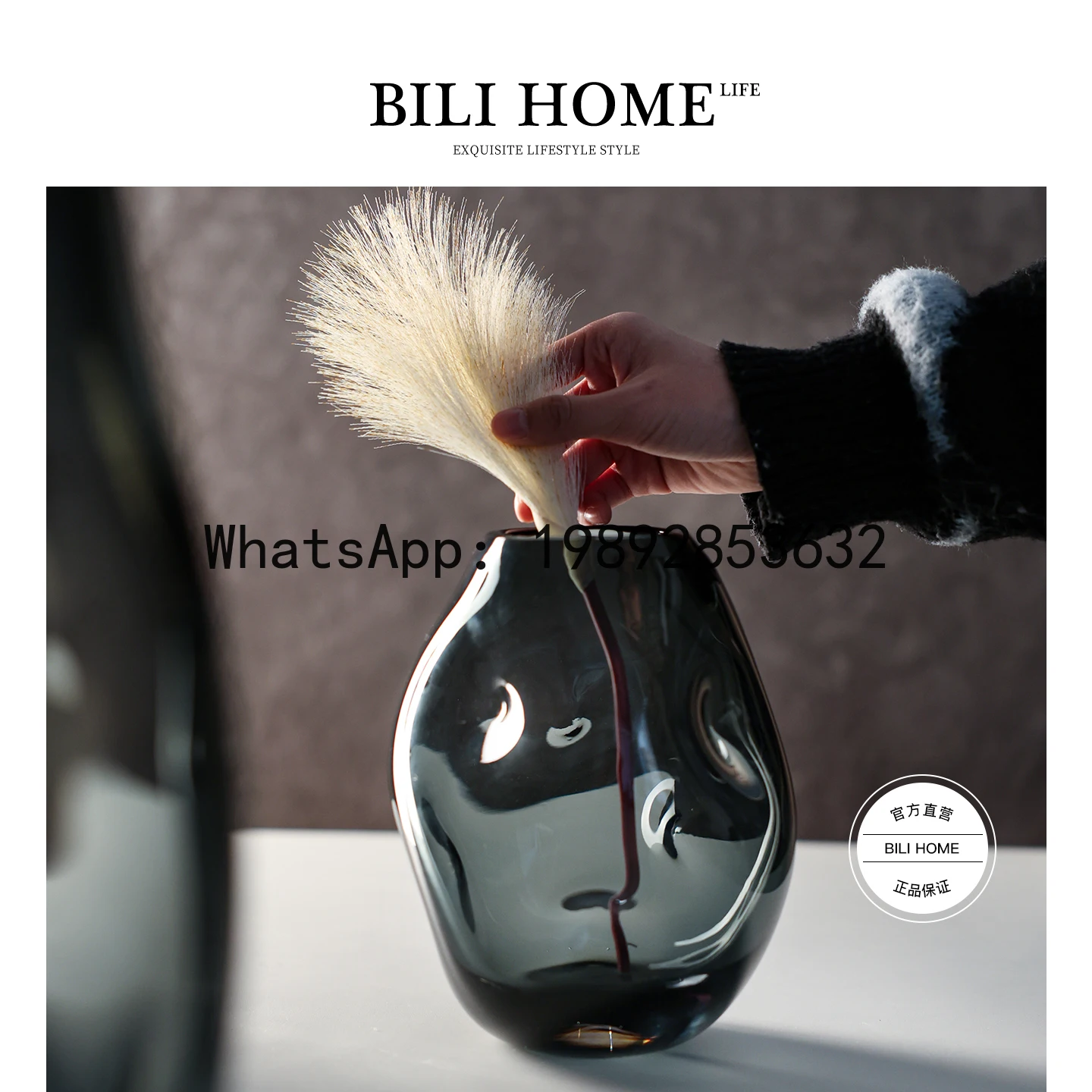 YFY Modern Minimalist Glass Vase  Living Room Flower  Home Light Luxury High-end Hydroponic Conference Table Soft Decoration