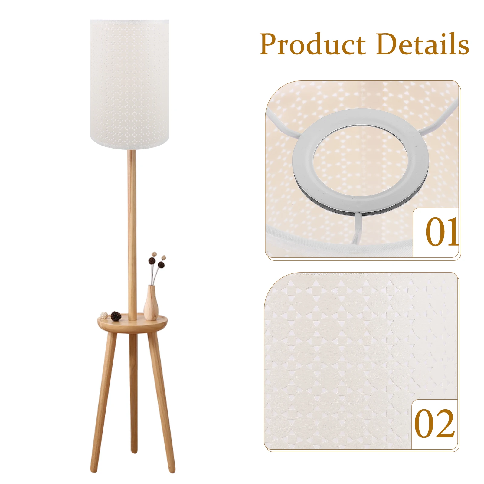

Modern Fabric Lamp Shade Replacement Light Cover Floor Lampshade Decorative For Bedroom Living Room Hotel Farmhouse Large Size