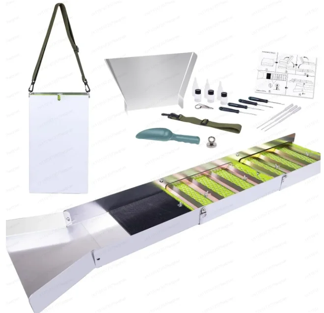 Gold Trough for Sand Separation – Non-Motorized Sluice Box, Rubber Prospecting Flume for Manual Gold Recovery