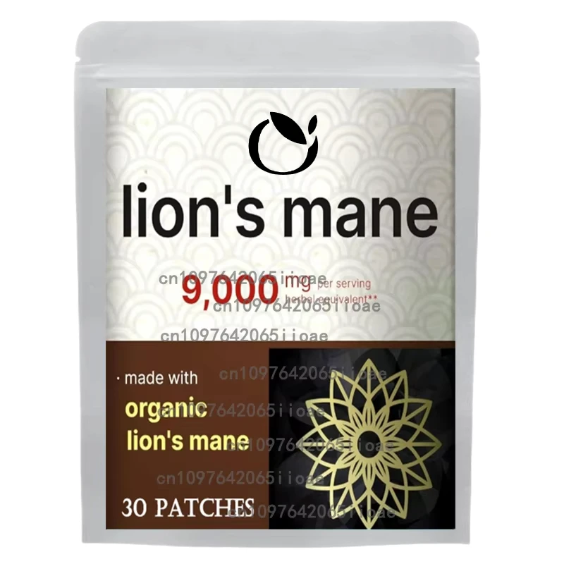 

Прозрачные патчи Lion's Mane Mushroom для мозга, памяти и настроения, 30 патчей