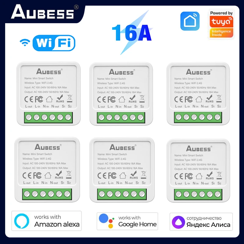 16A Mini Smart Wifi DIY Switch Supports 2 Way Control, Smart Home Automation Module, Works With Alexa Google Home Smart Life App