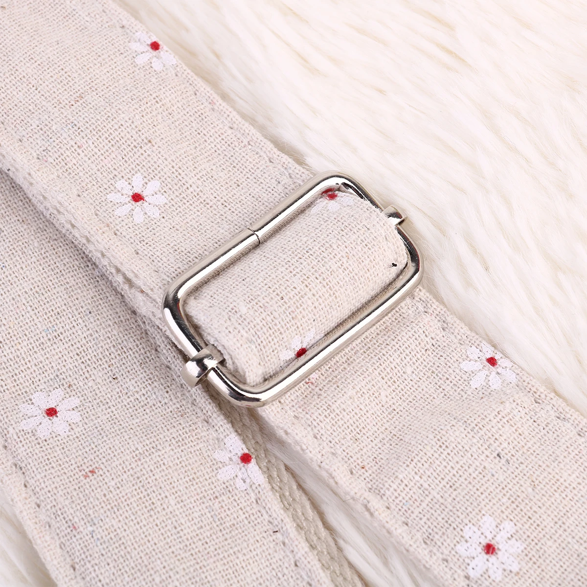 

1Pcs Daisy Style Cotton Linen Guitar Strap Ends Strong Durability Metal Buckle Freely Length Adjustment