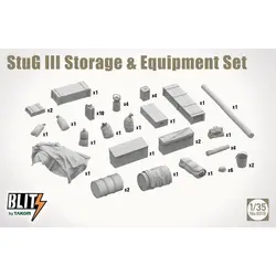 TAKOM 8018 1/35 StuG III Storage & Equipment Set - Scale Model Kit