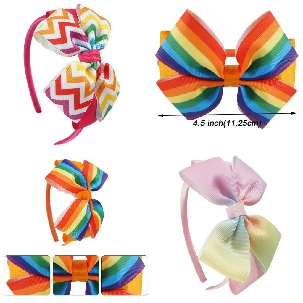 

39BD Grosgrain Ribbon Hairhoop Party Head Accessories for Little Girl School Event