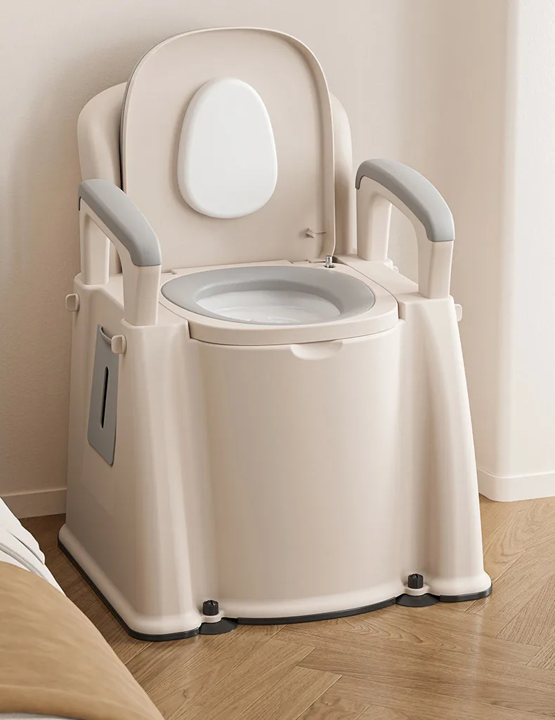Raised Portable Commode Chair for Elderly & Pregnant, Indoor Home Toilet Stool with Removable Bucket, Adult Potty Seat