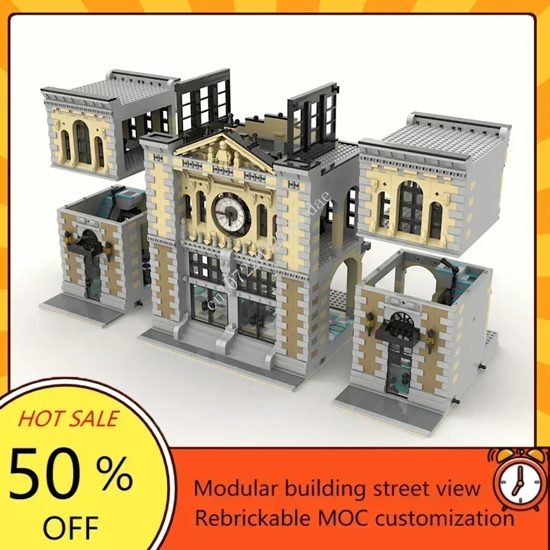4236PCS Train Station Modular MOC Creative street view Model Custom Puzzle Architecture DIY Education Assembly Model Toys Gift