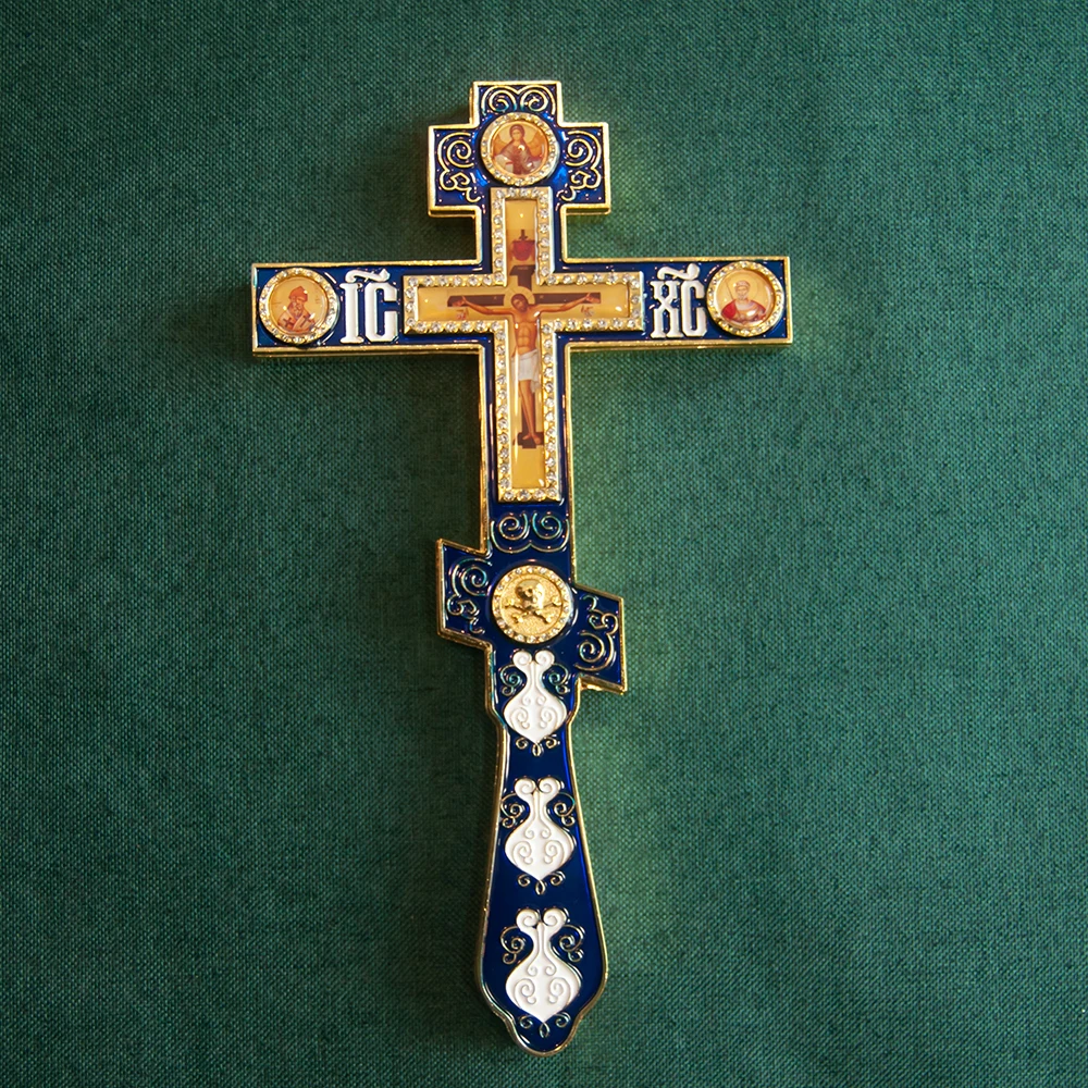 HTISOK Prächtiges Orthodoxes Griechisches Segenskreuz für Kirchendekoration und den persönlichen Gebrauch – Detail 2