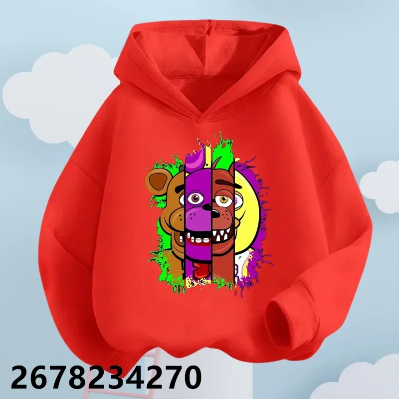 Kids Clothes Five Nights At Freddys Children Hooded Set Sweater Anime FNAF Hoodie Cartoon Long Sleeved Spring Autumn Sweatshirts