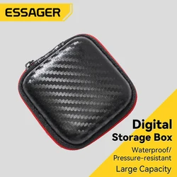 Essager-Mini fone de ouvido Bag Box, Carregador Digital, Headphone Storage Bag, USB Data Cable, USB Disk, Memory Card Organizer, Carrying Pouch