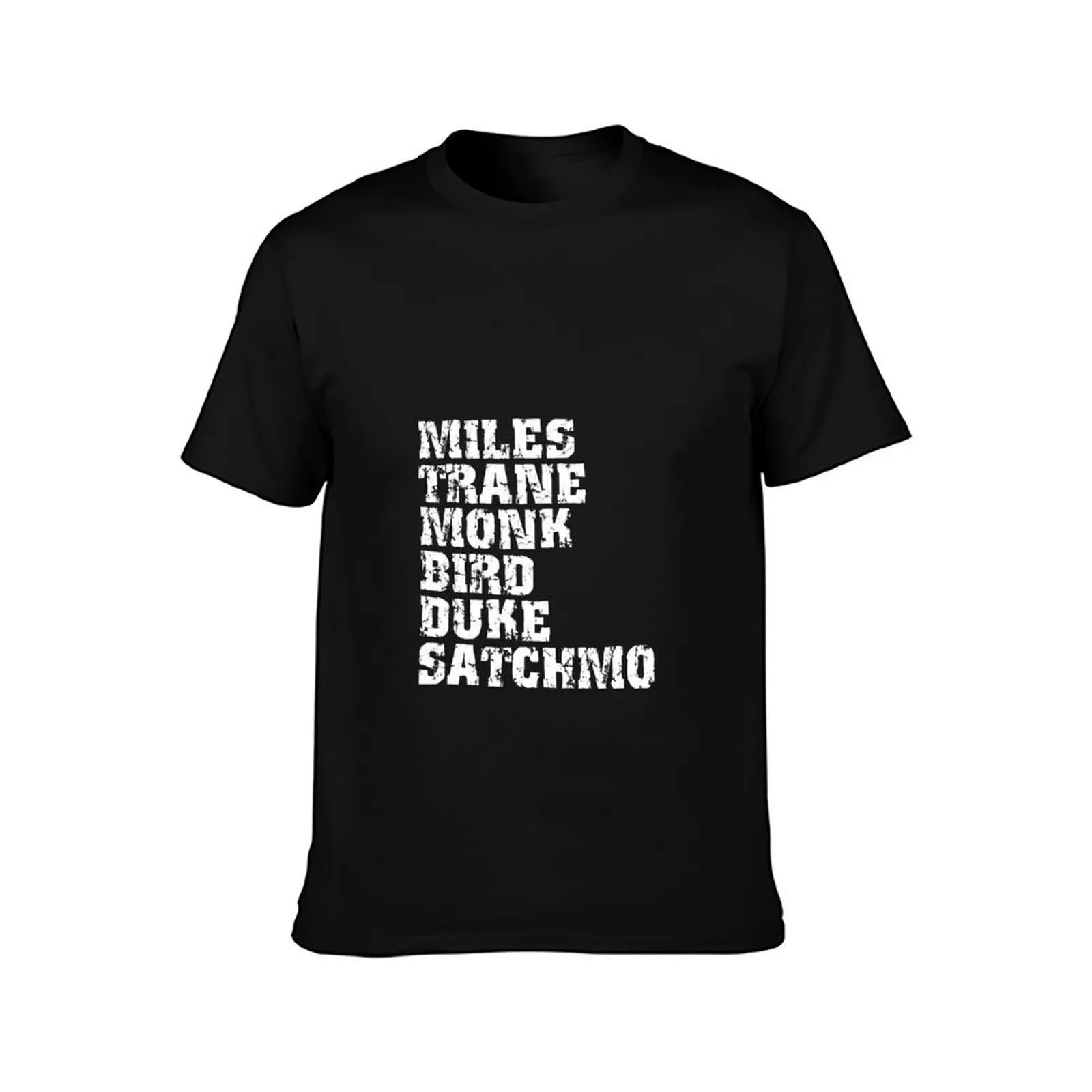 Famous Jazz Miles Coltrane Monk Parker Ellington Armstrong T-Shirt Basic Plain Tee for Spring and Summer
