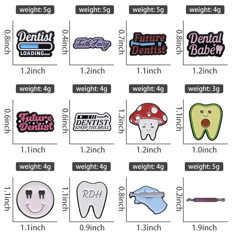 Future Dentist Enamel Pins Custom Cartoon Dental Health Tooth Brooches Decorative Lapel Backpack Badge Accessories Jewelry Gift