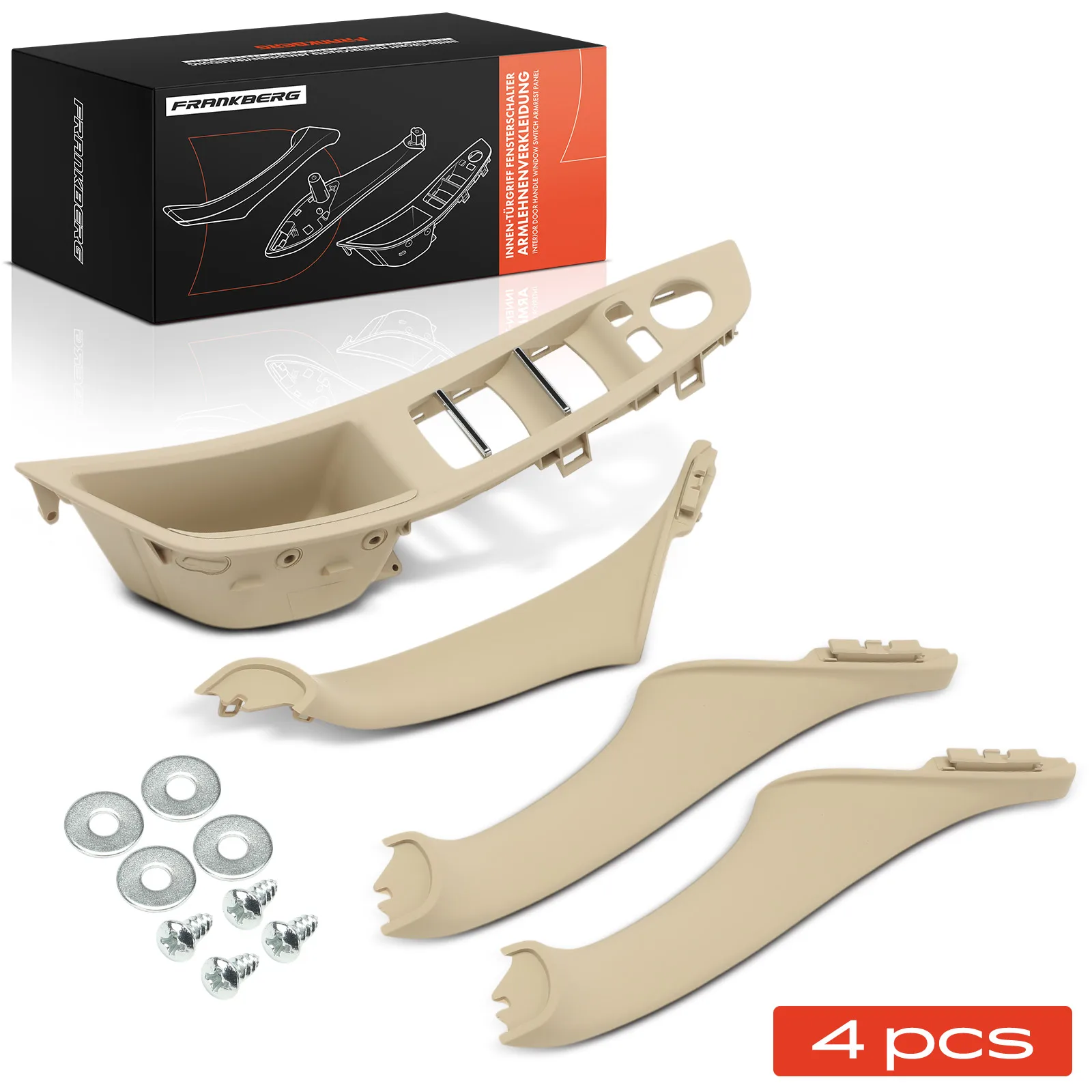 Frankberg 4x Binnendeurgreep Dubbelzijdig voor BMW 5 Serie F10 518d 520d 520i 523i Touring F11 51417225858 51417225857