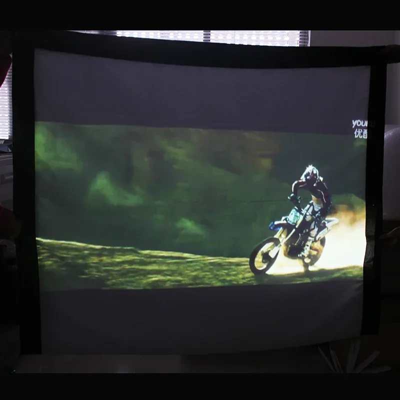 100 120 150 180 200 250 300 인치 프로젝터 스크린 화이트 캔버스 프로젝션 접이식 16:9 4:3 홈 시어터 LED DLP Porjector