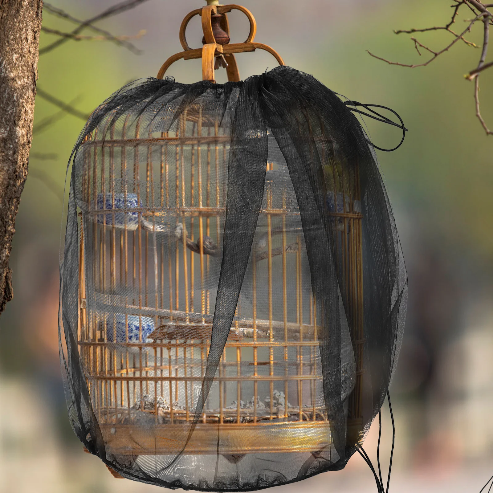 

Bird Cage Netting Elastic Mesh Skirt Splash-Proof Food Catcher For Parakeet Parrot Cage Square Round Tulle Gauze Protector