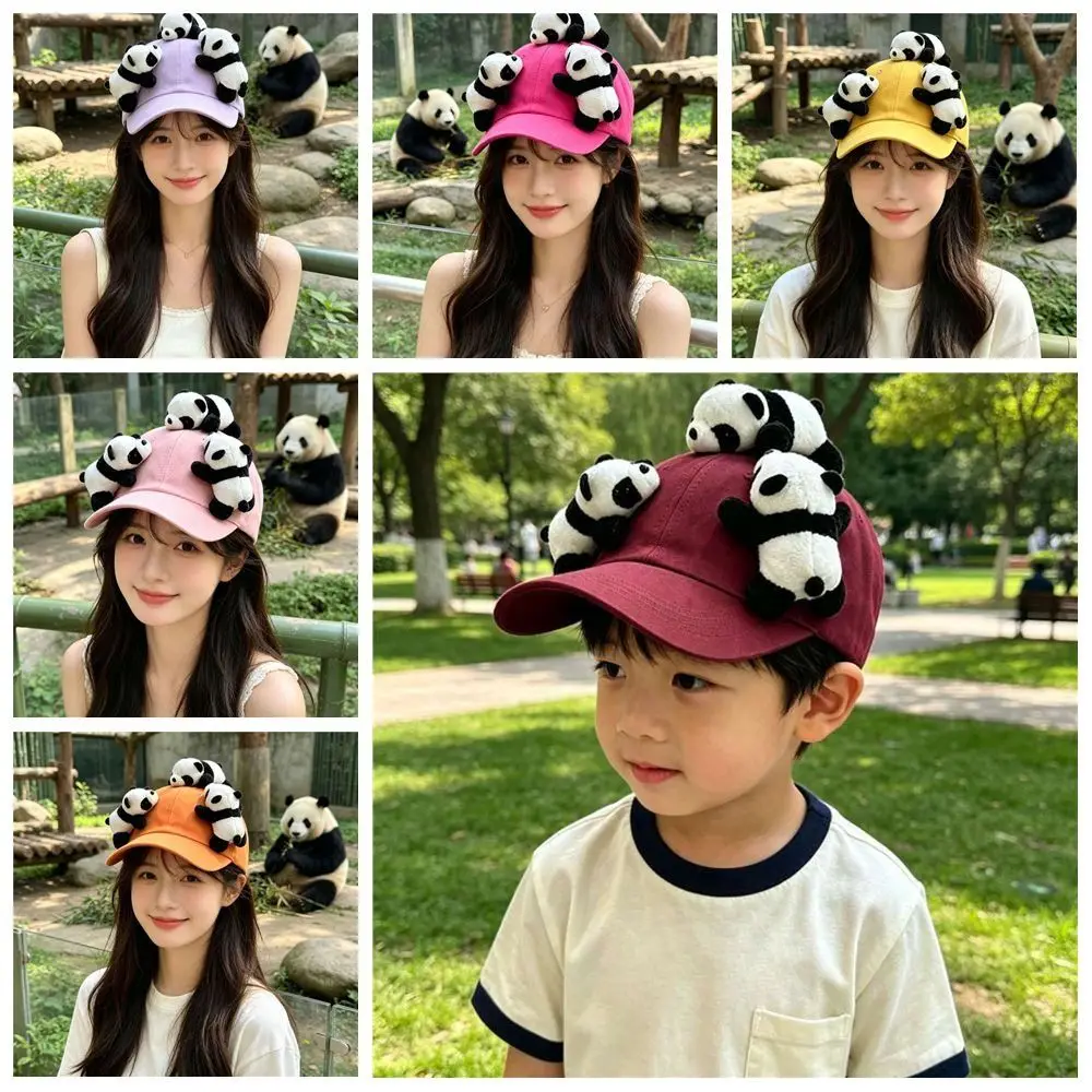High Quality Panda Baseball Cap Cotton Adjustable Animal Decor Cap Breathable Sun Protection Casual Cap Outdoor Wear